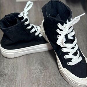 Black zippered platform high top